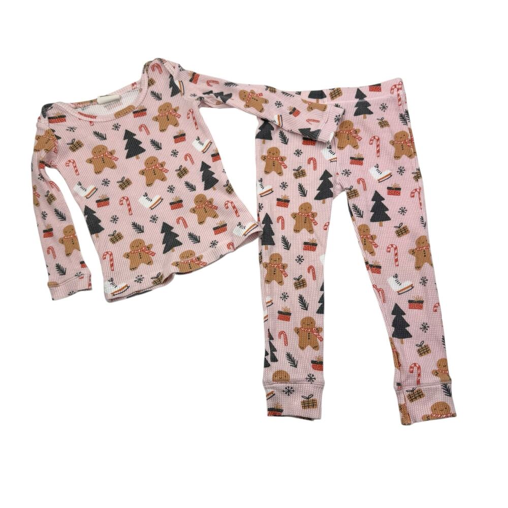 SpearmintLOVE Organic Waffle Holiday Gingerbread Wonderland Pajama Set